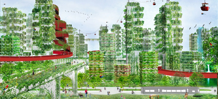 Tour des Cèdres nach dem Vorbild der Forest City nachhaltiger Staedtebau